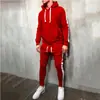 Nuevo Otoño Nuevo Conjunto de Suéter Deportivo Casual de Color Sólido con Capucha para Hombre