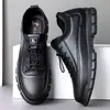 Zapatos de Hombre Otoño e Invierno de Caña Baja de Terciopelo Versátiles Casuales de Cuero Deportivos de Suela Gruesa Diarios para el Trabajo