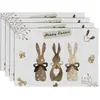 2026 Venta Caliente Transfronteriza Mantel de Pascua Tela Lino Estampado Huevo de Pascua Conejo Mantel Individual Mesa Mantel Individual Aislante
