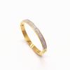 Pulseira de Aço Titânio Zircônia Full Diamond Ouro 18K Fivela Ins Luxo Leve Pulseira de Mosquitinho Aço Inoxidável Joia de Mão para Deusa Atacado