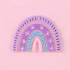 Accesorios coreanos Ins de acrílico multicolor en forma de U con franja arcoíris, accesorios simples de nicho semicirculares para bricolaje