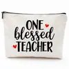 Bolsa de Maquillaje con Temática de Maestro Bolsa de Almacenamiento Impresa con Patrón de Maestro Regalo para Estudiantes para Maestro en el Día del Maestro