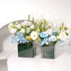 Tamaño pequeño Transparente Cuadrado Acrílico Cilindro Cuadrado Maceta Caja de Flores Maceta para Suculentas Arreglo Floral Cilindro Cuadrado Caja de Empaque para Ramo de Flores Frescas