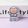 Crachá de Urso da Série Astronauta de Desenho Animado em Acrílico, Pingente para Bolsa, Pequeno Patch de Acessório, Estilo Moderno e Personalizado