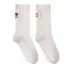 Calcetines asimétricos bordados para mujer hasta la pantorrilla con diseños de gato negro y peces, alta elasticidad, no aprietan, suministro de calcetines de otoño e invierno para mujer