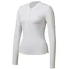 Top Esportivo Americano Gola V para Mulheres no Outono e Inverno, Corte Justo, Efeito Emagrecedor, Roupa Fitness para Yoga, Camiseta de Manga Longa
