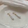 Brincos de pérola de imitação elegante brincos pendurados brincos de nicho feminino design Coringa temperamento simples brincos brincos atacado