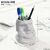 Porta Plumas Creativo y Original de Estatua Moai, Caja de Almacenamiento Multifuncional, Decoración de Alta Gama para el Hogar, Sala de Estar, Oficina y Escritorio