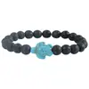 Artículo Popular Transfronterizo: Pulsera elástica de Tortuga, Elefante, Tiburón con Cuentas de Piedra Natural Pulsera de Piedra Animal