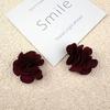 Accesorios de flor pequeña de gasa hechos a mano cosidos a mano de 3 cm DIY tela pendientes de camelia pendientes pendientes accesorios accesorios