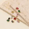Colgante Minimalista de Acero Inoxidable con Piedra Ovalada Chapado en Oro de 18K con Garras Diamante para Collar Pendiente DIY de Gama Alta Nicho Accesorios