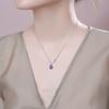 Tichia Toma Real Collar de Calabaza de Amatista Natural para Mujer Plata de Ley S925 Lujo Accesible Nicho Exquisito Cadena para Clavícula Estrella