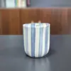 Copo Rayado com Coração Embossado Pintado à Mão Mais Vendido no Exterior, Copo Simples com Canudo, Copo de Café, Copo Portátil Estilo Ins para Lazer no Escritório