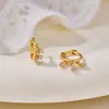 Pendientes de Aro Retorcido de Plata de Ley 999 con Cierre de Mariposa y Circonita Cúbica Tipo Diamante Personalizables Cómodos para Dormir No Necesitan Quitarse los Pendientes Venta al por Mayor