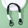 Lanyard colorido simples para celular com fivela dupla, chaveiro pingente em blocos de cor trançado à mão, cordão de poliéster anti-perda, disponível para atacado
