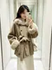 Gola de pele sintética imitação de mink europeia e americana tricô de alta qualidade design de nicho sentido de design cardigã feminino casaco suéter novo outono e inverno