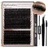 Populares Transfronterizos 10-100D Pestañas Postizas de Un Solo Racimo Curvas 10-18mm Pelo Segmentado DIY Pestañas Naturales Espesas