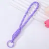 Cordão Colorido de Renda para Celular Tira de Pulso Anti-perda Trançada Artesanal Criativa Pingente Chaveiro de Miçangas Perler Dopamina