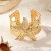 1 pulsera retro de dama de diseño creativo de metal único de estrella de mar hueca estilo vacaciones de playa