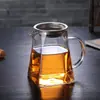 Taza de té de vidrio de borosilicato alto resistente al calor, engrosada, con filtro colador de té, separador de té, juego de té Kung Fu, tazas de té grandes y pequeñas
