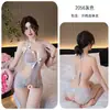 Noche Larga Ropa Interior Sexy Puro Deseo Body de Encaje Sexy Entrepierna Abierta Sin Quitarse Tentación Uniforme Pijama para Mujeres 2056