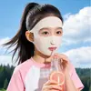 Mascarilla Especial de Protección Solar para Niños, Seda de Hielo, Mascarilla Facial Ligera y Transpirable para Bebés Niñas, Mascarilla para Exteriores que Permite la Exposición de Boca y Nariz y Puede Usarse para Beber Agua