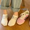 Calcetines de barco calcetines cortos para mujer boca baja verano antideslizantes con bordado calcetines de algodón para mujer primavera y otoño nuevas explosiones invisibles