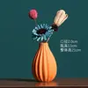 Jarrón de cerámica estilo lujo nórdico, pieza decorativa pequeña para mesa de comedor y mueble de TV, jarrón creativo de color degradado macarrón para sala de estar