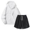Ropa de Protección Solar Traje de Secado Rápido para Hombres y Mujeres, Pantalones Cortos para Deportes al Aire Libre, Ropa de Piel Transpirable con Sensación de Hielo Juego de Dos Piezas, Transpirable con Sensación de Hielo