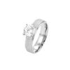Moda Europea y Americana Popular Anillos de Acero de Titanio para Parejas Circonita Micro-Pavimentada Anillos Sencillos Lisos para Hombres y Mujeres Joyería Transfronteriza Al por Mayor