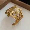 Pulsera Abierta Geométrica Redonda de Metal Exagerada Europea y Americana Texturizada Lujo Accesible Pulsera de Gama Alta Pulsera Elegante de Moda para Mujer