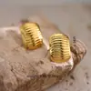 Europa e Estados Unidos brincos geométricos irregulares transfronteiriços aço inoxidável banhado a ouro 18k moda moda brincos hidráulicos joias