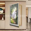Pintura Decorativa Grande da Bacia do Tesouro Dourado para Caixa de Medidor Elétrico, Mural Moderno de Entrada, Pintura de Paisagem para Hall de Restaurante
