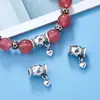 Pingente de conta em formato de coração vintage de prata pura s925 com franjas, acessório de prata para miçangas e montagem DIY