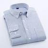 Camisa de Manga Larga a Rayas de Algodón Puro para Hombre Primavera y Otoño Business Casual Algodón Sin Planchado Camisa Oxford Ropa Interior Ropa de Hombre