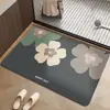 Tapete de Banheiro Antiderrapante Absorção de Água Secagem Rápida Tapete para Porta de Vaso Sanitário Tapete para Pés de Banheiro Tapete para Sala de Estar Quarto Lama de Diatomáceas