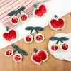 Nuevo Lazo de Tela Terciopelo Rojo Cereza Diadema para Niños Accesorios de Corazón para Niña Encaje Manzana Accesorios para Ropa