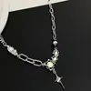 Collar de Luna con Cruz de Zirconia para Mujer, Verano Lujo Ligero Diseño de Nicho, Cadena para Clavícula de Moda, Accesorio de Celebridad de Internet