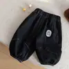 2026 Novo Conjunto de Verão Estilo Coreano para Meninos, Manga Curta, Jeans Cropped com Desenho, Conjunto Casual de Duas Peças para Crianças