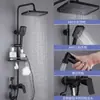 Grifo Negro de Cobre para Ducha, Artefacto de Baño, Calentador de Baño, Boquilla, Cabezal de Ducha a Presión para Baño, Juego Completo