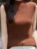Camisole de Lã Sem Costura Pronta para Usar de Uma Alça Feminina Nova Roupa Íntima Outono e Inverno Novo Tricô Gola Alta Meia para Usar por Baixo