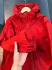 Roupa de Proteção Solar Cor Vermelho Dopamina UPF50+ para Homens e Mulheres no Verão, Anti-UV, Leve, Respirável, Jaqueta de Secagem Rápida