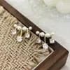 Pendientes de Zirconia de Lujo Ligero Estilo Francés para Mujer, Pendientes de Gama Alta con Agujas de Plata S925, Pendientes de Perla de Diseño Nicho al por Mayor