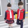 Conjunto Britânico de Três Peças para Meninos e Meninas Primavera e Outono Uniforme de Classe para Alunos do Ensino Fundamental e Médio Uniforme Escolar Terno de Outono e Inverno Uniforme de Jardim de Infância