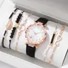 Pulseira Estilo Europeu e Americano Padrão Turquesa Negra Personalizada Corrente Feita à Mão Quadrado Preto Tendência Elegante Conjunto de Acessórios para Relógio de 4 Peças
