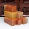 Selo Liso com Cabeça Plana, Pedra Vermelha Shoushan Zhejiang, Material de Pedra para Gravação de Selos, Gravação de Nome em Selo, Pedra para Selo de Tamanho Padrão