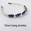 Diadema Pequeña de Perlas Tejidas Coreana Versátil Trenza para el Cabello Elegante Pasador Ondulado Tocado de Hada para Mujeres Verano