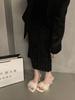 Tacones Altos Franceses, Pantuflas Peludas, Zapatos de Mujer, Ropa de Exterior, Sandalias Negras de Nuevo Estilo de Verano de Hada
