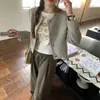 Chaqueta retro estilo Chanel para mujer para otoño, estilo coreano, petite, elegante, holgada, sofisticada, abrigo corto para damas