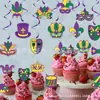 Decoração de Festa de Carnaval Coroa Máscara Pingente Espiral Tema Baile de Máscaras Suprimentos para Festa Inserção de Pingente